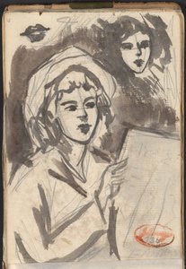 „Kobieta czytająca” oraz „Studium twarzy” autorstwa George Romney