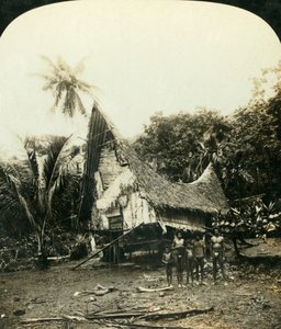 A rodzima chata, Sariba, Nowa Gwinea Brytyjska, ok. 1909.