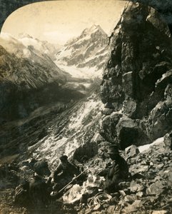 Mount Cook oraz lodowiec i dolina Hooker, Nowa Zelandia, ok. 1909. autorstwa George Rose