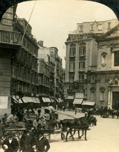 Piazza i kościół San Ferdinando, Neapol, Włochy, c1909.