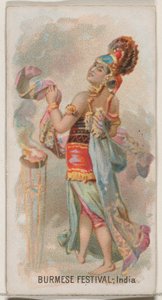 Birmański Festiwal, Indie, z serii Holidays N80 dla papierosów marki Duke, 1890., 1890. autorstwa George S. Harris and Sons