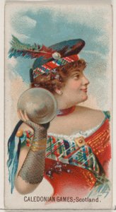 Caledonian Games, Szkocja, z serii Holidays N80 dla papierosów marki Duke, 1890., 1890.