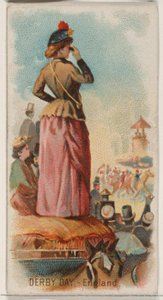 Derby Day, Anglia, z serii Holidays N80 dla papierosów marki Duke, 1890., 1890. autorstwa George S. Harris and Sons