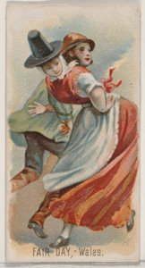 Fair Day, Wales, z serii Holidays N80 dla papierosów marki Duke, 1890., 1890. autorstwa George S. Harris and Sons