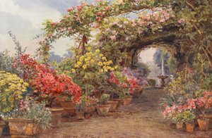 Włoskie ogrody: A Florentine Terrace (kolorowa litografia) autorstwa George Samuel Elgood