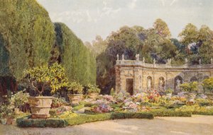 Włoskie ogrody: Villa Lancellotti (kolorowa litografia) autorstwa George Samuel Elgood