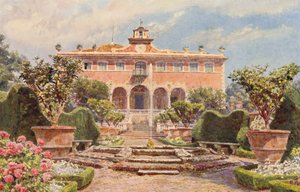 Włoskie ogrody: Villa di Caniparola (kolorowa litografia) autorstwa George Samuel Elgood