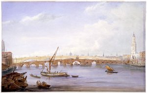 Stare i nowe mosty londyńskie, Londyn, 1831.