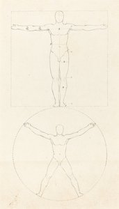 Koło i kwadrat postaci ludzkiej autorstwa George Scharf after John Flaxman