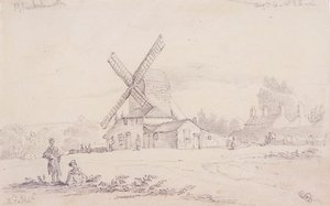 Widok młyna z wiatrakiem na Blackheath, Greenwich, Londyn, 1833