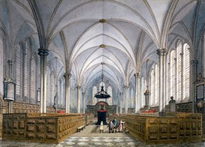 Widok wnętrza kościoła Temple, Londyn, 1811. autorstwa George Shepherd
