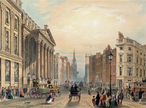 Dwór z widokiem na Cheapside, ryty przez Thomasa Pickena (zm. 1870) wydany przez Ackermann 1851 autorstwa George Shepherd