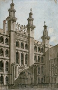 Południowo-zachodni widok frontu Guildhall, City of London, 1810 autorstwa George Shepherd