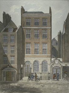 Widok na dom bankowy Snowa i handlarzy herbatą Twininga, Strand, Westminster, ok. 1810 autorstwa George Shepherd
