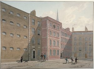 Widok na czworokąt w Bridewell, City of London, 1810 autorstwa George Shepherd