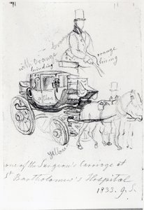 Wózek chirurga w szpitalu św. Bartłomieja, Londyn, 1833 r autorstwa George Snr Scharf