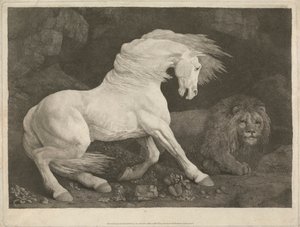 Koń przestraszony przez lwa autorstwa George Stubbs