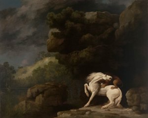 Lew atakujący konia autorstwa George Stubbs