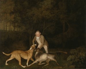 Freeman, leśniczy hrabiego Clarendon, z umierającą łanią i psem gończym autorstwa George Stubbs
