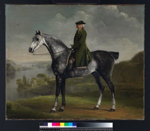 Joseph Smyth Esquire, porucznik Whittlebury Forest, Northamptonshire, na koniu Dapple Grey, c.1762-64 autorstwa George Stubbs