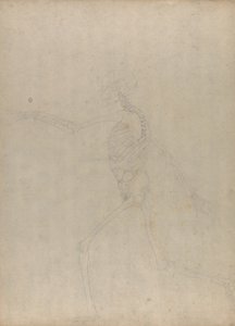 Studium postaci ludzkiej, widok boczny, z porównawczej ekspozycji anatomicznej budowy ciała ludzkiego z ciałem tygrysa i drobiu zwyczajnego, 1795-1806 (grafit na grubym papierze tkanym) autorstwa George Stubbs
