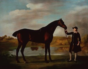 Książę Malborough Bay Hunter z Panem Młodym (olej na płótnie) autorstwa George Stubbs