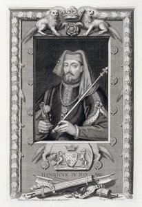 Henryk IV (1367-1413) król Anglii od 1399, po obrazie w Hampton Court, rytowanym przez artystę autorstwa George Vertue