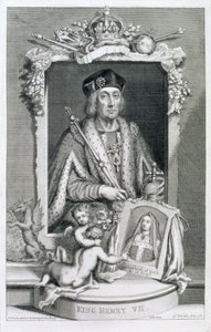 Henryk VII (1457-1509) król Anglii od 1485 roku, według portretu w Królewskiej Kolekcji, rytego przez artystę