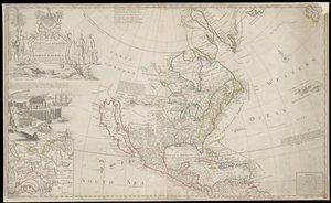 Mapa Ameryki Północnej, ok. 1720 r. (rycina) autorstwa George Vertue