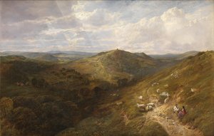 Wzgórze Męczenników, z Newlands Corner, Albury, niedaleko Guildford, 1858 autorstwa George Vicat Cole