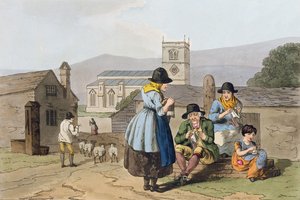Dziewiarze z Wensleydale, z `Costume of Yorkshire