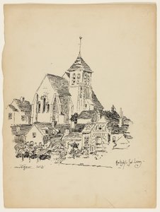 Kościół w Montigny-Sur-Loing, Francja, Szkic podróży autorstwa George Washington Maher