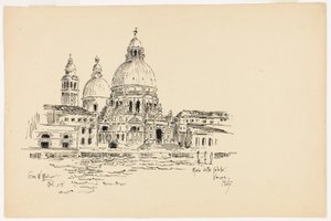 Sta. Maria della Salute, Wenecja, Włochy, Travel Sketch autorstwa George Washington Maher