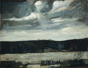Pochmurny dzień (rzeka Hudson: nadciągający szkwał) autorstwa George Wesley Bellows