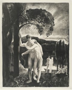 Amour, cykl Men Like Gods, 1923 (lit na papierze tkanym) autorstwa George Wesley Bellows