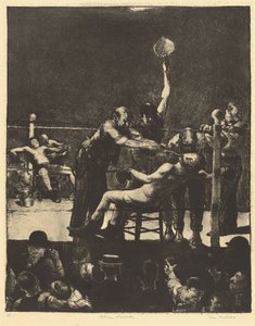 Między rundami, duży, pierwszy kamień, 1916. autorstwa George Wesley Bellows