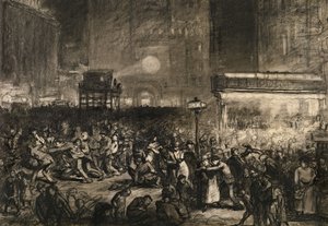 Noc wyborcza Times Square, 1906. autorstwa George Wesley Bellows