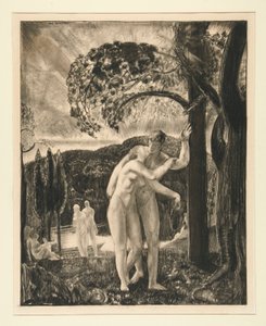 Kochankowie wciąż szeptali o zmierzchu autorstwa George Wesley Bellows