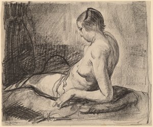 Naga dziewczyna leżąca, 1919.