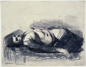 Odaliska (ołówek na papierze) autorstwa George Wesley Bellows