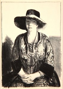 Czarny kapelusz, 1921 autorstwa George Wesley Bellows