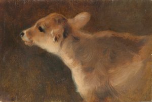 Cielę, 1879 (olej na płótnie ułożony na płycie)