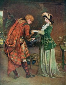Pożegnanie księcia Charliego (1720-88) z Florą Macdonald (1722-90) z ilustracji „Życie wielkich ludzi opowiedziane przez wielkich ludzi”, zredagowanej przez Richarda Wilsona, ok. 1920 r.