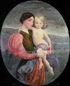 Matka i dziecko: współczesna Madonna autorstwa George de Forest Brush or Brusch