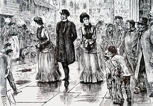 Inspekcja niższych rzędów. George du Maurier (1834-1896), rysownik i pisarz francusko-brytyjski autorstwa George du Maurier