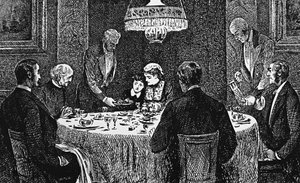 Rodzina z wyższej klasy przy stole autorstwa George du Maurier