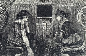 Kreskówka przedstawiająca pasażerów w londyńskim metrze autorstwa George du Maurier