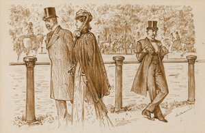 En Passant: To Bounderson, prawda? Powinien zostać utopiony jako szczeniak!, Punch Magazine, 23.07.1892 (pióro i atrament w sepii na papierze)