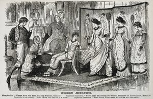 George du Maurier kreskówka o modnym ruchu estetycznym w sztuce zdobniczej. Z „Punch”, Londyn