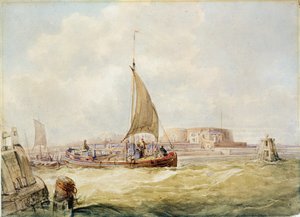 Stary port, Hull (pióro, ołówek, sepia i akwarela na papierze) autorstwa George the Elder Chambers